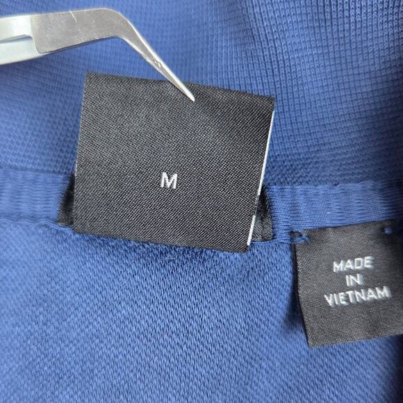 BOSS by Hugo Boss Mens Medium Navy Blue Quarter Zip Pullover Slim Fit - Picture 8 of 11